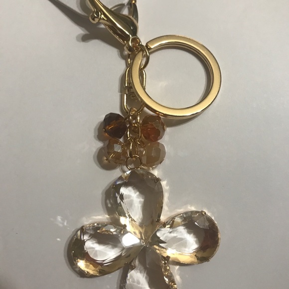 NWT Floral crystal Key Ring or purse tassel - Picture 5 of 7